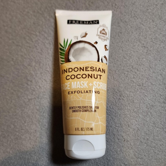Freeman Indonesian Coconut Face Mask + Scrub 6 fl oz Exfoliating Polishes Skin - Picture 1 of 2